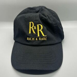 Rich & Rare Canadian Whiskey Black Baseball Hat/adjustable Cap R&R 100% Cotton